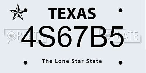 4S67B5 Texas License Plate