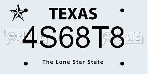 4S68T8 Texas License Plate