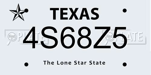 4S68Z5 Texas License Plate