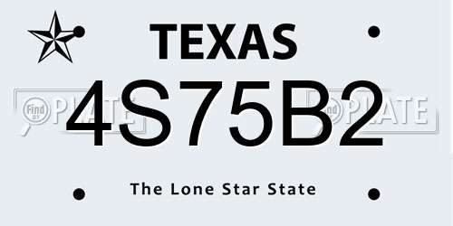 4S75B2 Texas License Plate