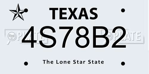 4S78B2 Texas License Plate