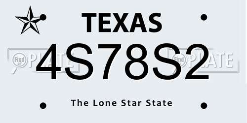 4S78S2 Texas License Plate