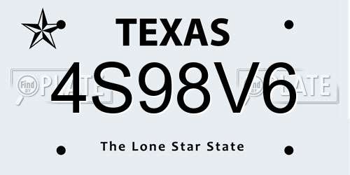 4S98V6 Texas License Plate