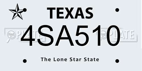 4SA510 Texas License Plate