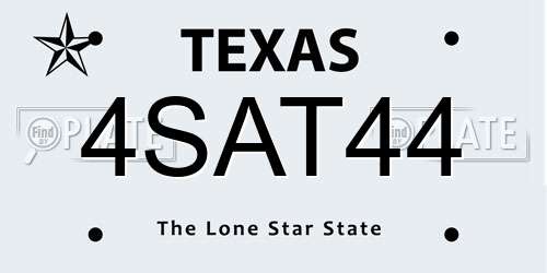 4SAT44 Texas License Plate