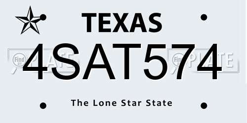 4SAT574 Texas License Plate