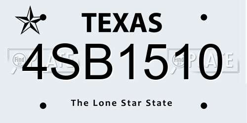 4SB1510 Texas License Plate