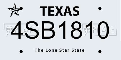 4SB1810 Texas License Plate