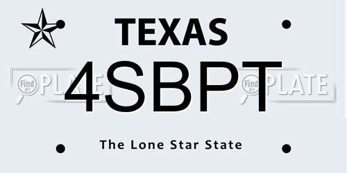 4SBPT Texas License Plate