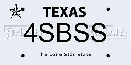 4SBSS Texas License Plate