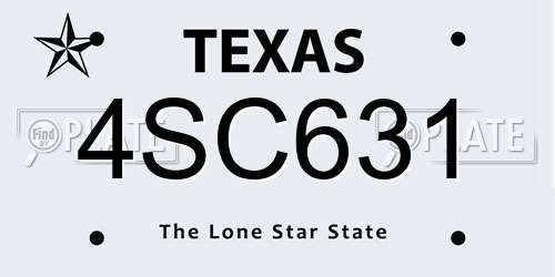 4SC631 Texas License Plate