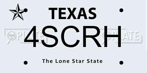 4SCRH Texas License Plate