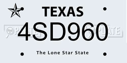 4SD960 Texas License Plate