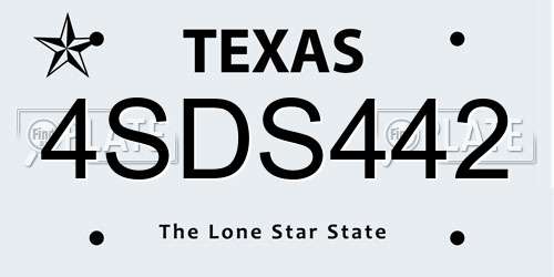 4SDS442 Texas License Plate