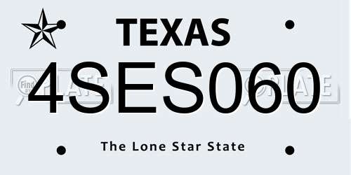 4SES060 Texas License Plate
