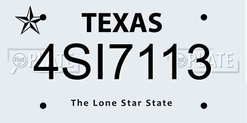4SI7113 Texas License Plate
