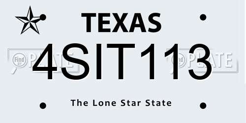 4SIT113 Texas License Plate