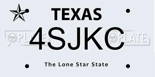 4SJKC Texas License Plate