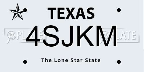 4SJKM Texas License Plate