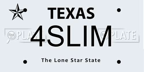4SLIM Texas License Plate