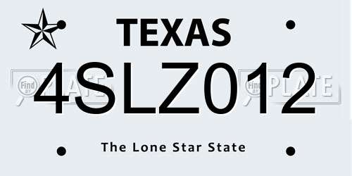 4SLZ012 Texas License Plate