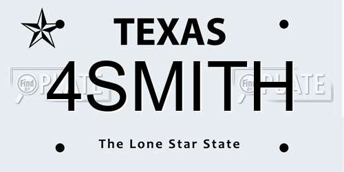 4SMITH Texas License Plate