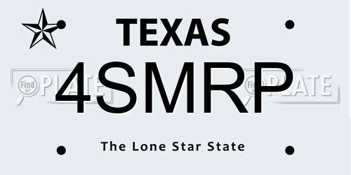4SMRP Texas License Plate