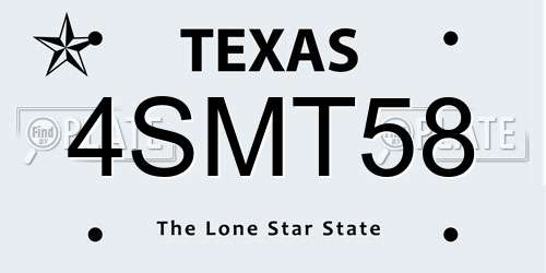 4SMT58 Texas License Plate