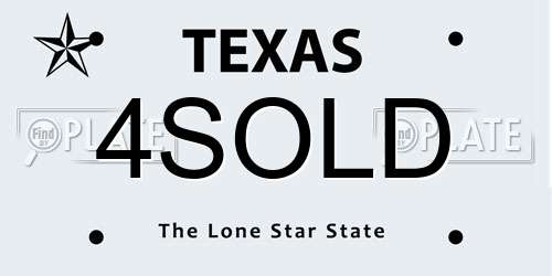 4SOLD Texas License Plate
