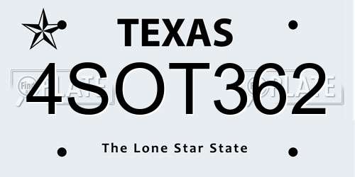 4SOT362 Texas License Plate