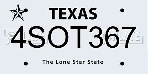 4SOT367 Texas License Plate