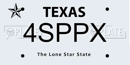 4SPPX Texas License Plate