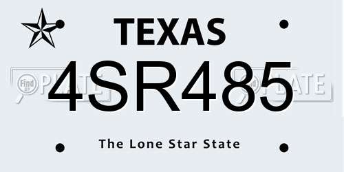 4SR485 Texas License Plate