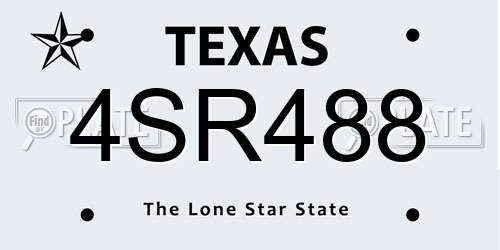 4SR488 Texas License Plate