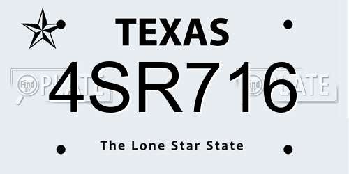 4SR716 Texas License Plate