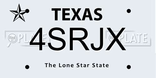 4SRJX Texas License Plate