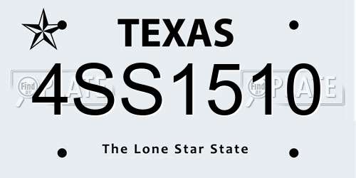 4SS1510 Texas License Plate
