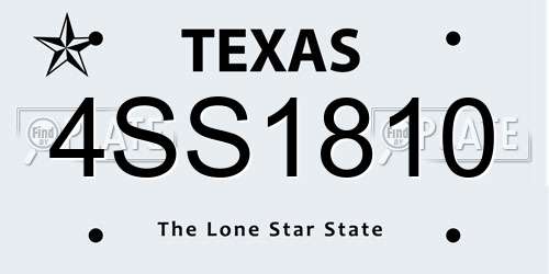 4SS1810 Texas License Plate