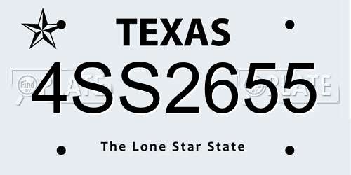 4SS2655 Texas License Plate