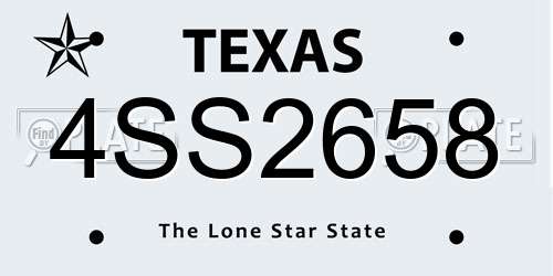 4SS2658 Texas License Plate