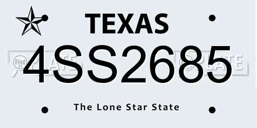 4SS2685 Texas License Plate