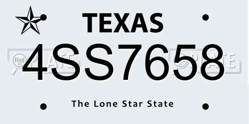 4SS7658 Texas License Plate
