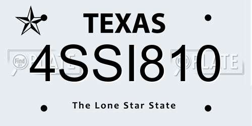 4SSI810 Texas License Plate