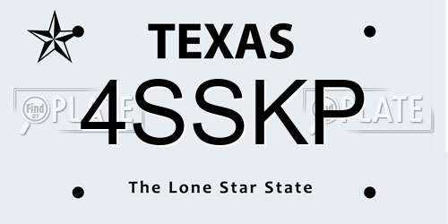 4SSKP Texas License Plate