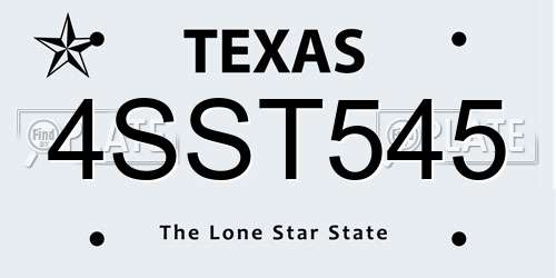 4SST545 Texas License Plate