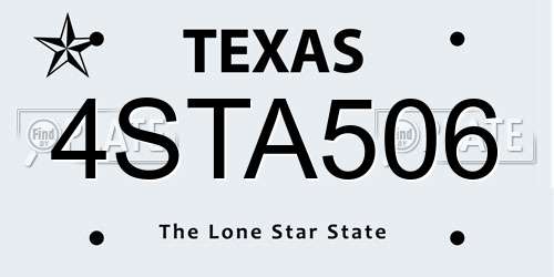 4STA506 Texas License Plate