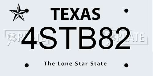 4STB82 Texas License Plate