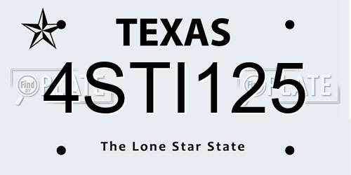 4STI125 Texas License Plate