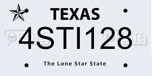 4STI128 Texas License Plate
