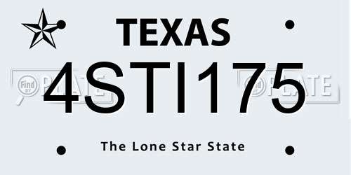 4STI175 Texas License Plate